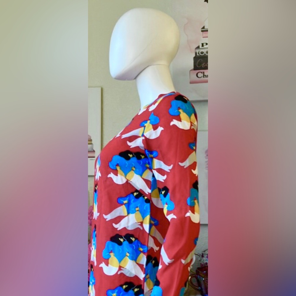 Nooworks Mini Dress Double Ladies Graphics Long Sleeves in Blue & Red size XS - Picture 7 of 10